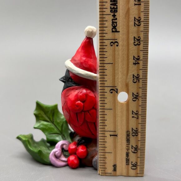 Jim Shore Heartwood Creek Christmas Cardinal Bird Figurine 4053826 Santa Hat 3" - Picture 10 of 10